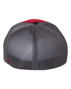 Rear View of Red/ Charcoal/ Black Tri Pulse Sportmesh R-Flex Cap - 172