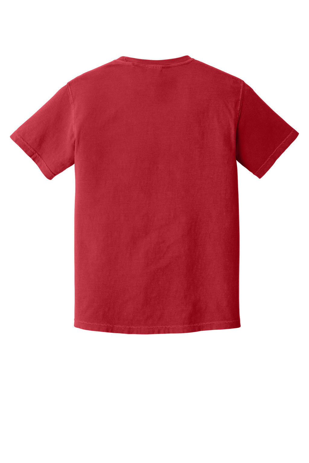 Rear View of Red COMFORT COLORS Heavyweight Ring Spun Tee. 1717