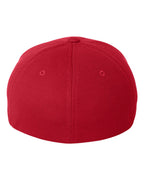 Rear View of Red Cool & Dry Piqué Mesh Cap - 6577CD