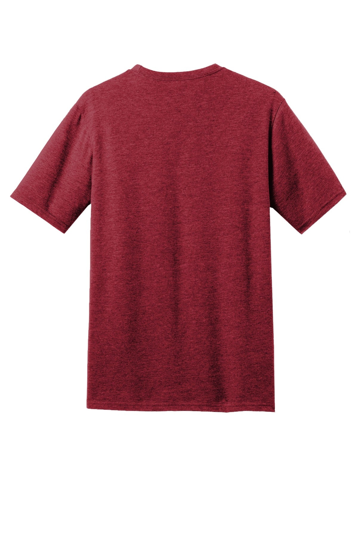 Rear View of Red Fleck District Perfect Blend CVC Tee. DM108