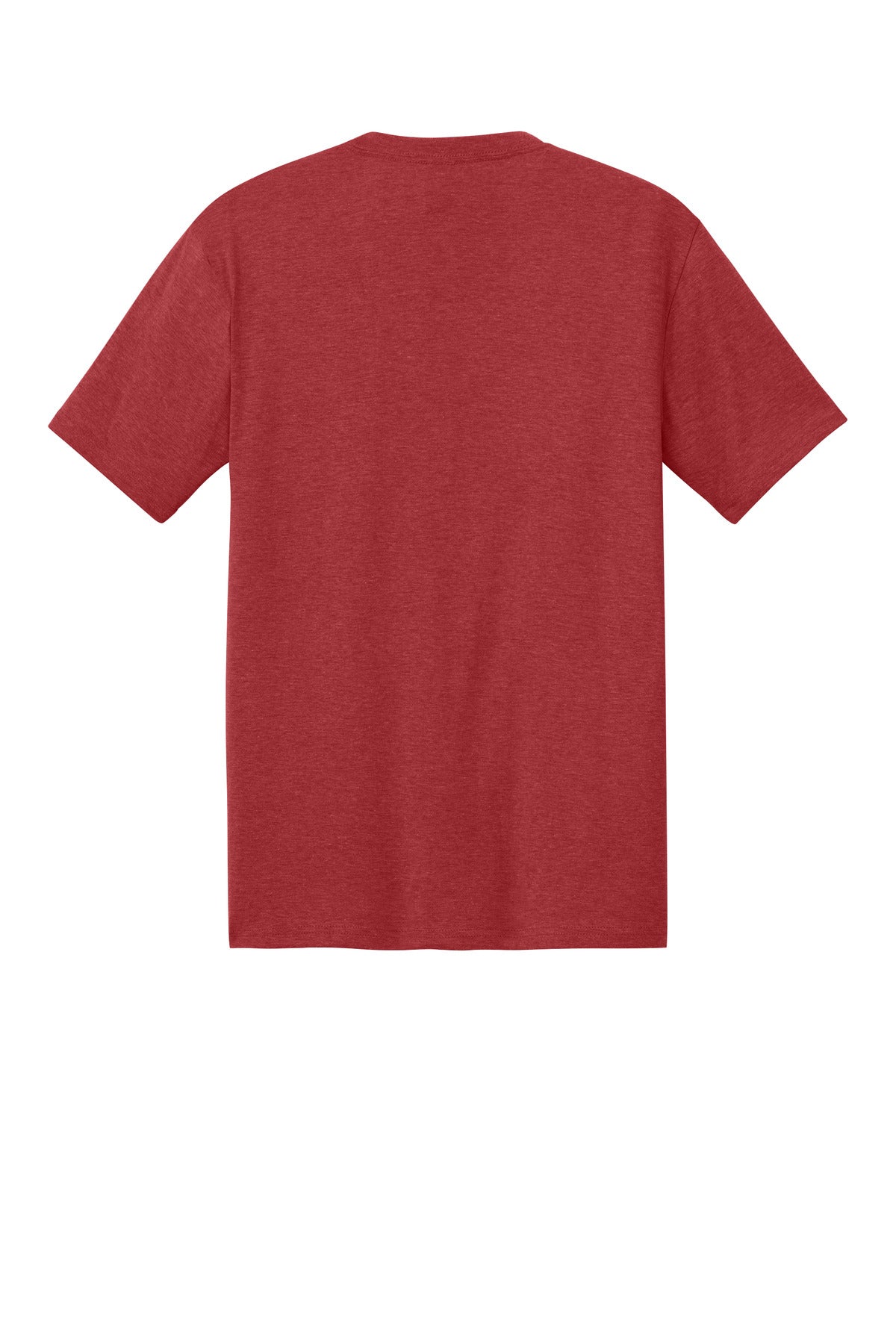 Rear View of Red Frost District Perfect Tri Tee. DM130