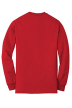 Rear View of Red Gildan - DryBlend 50 Cotton/50 Poly Long Sleeve T-Shirt. 8400