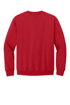 Rear View of Red Gildan Heavy Blend Crewneck Sweatshirt. 18000