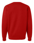 Rear View of Red Heavyweight Crewneck Sweatshirt - IND3000