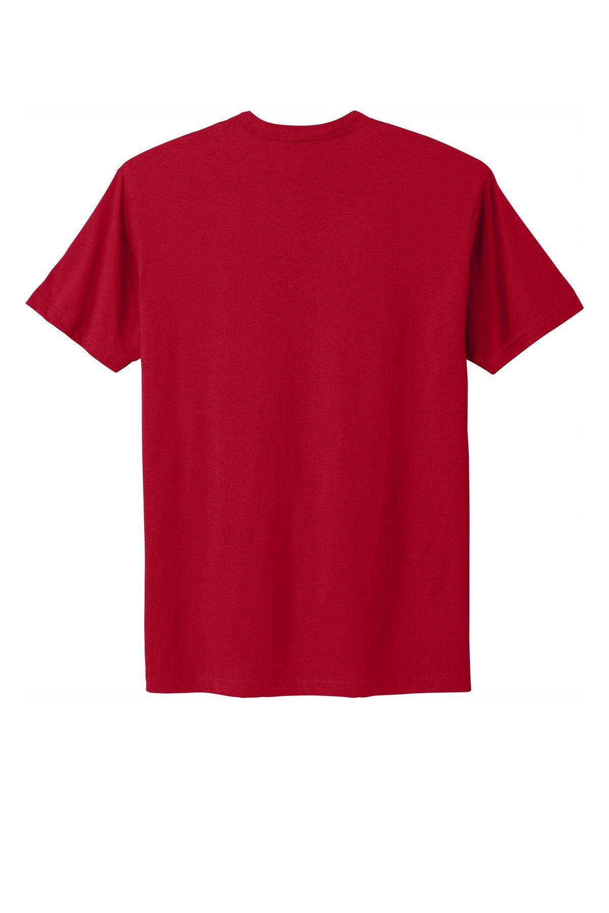 Rear View of Red Next Level Apparel Adult Cotton Tee. NL3600