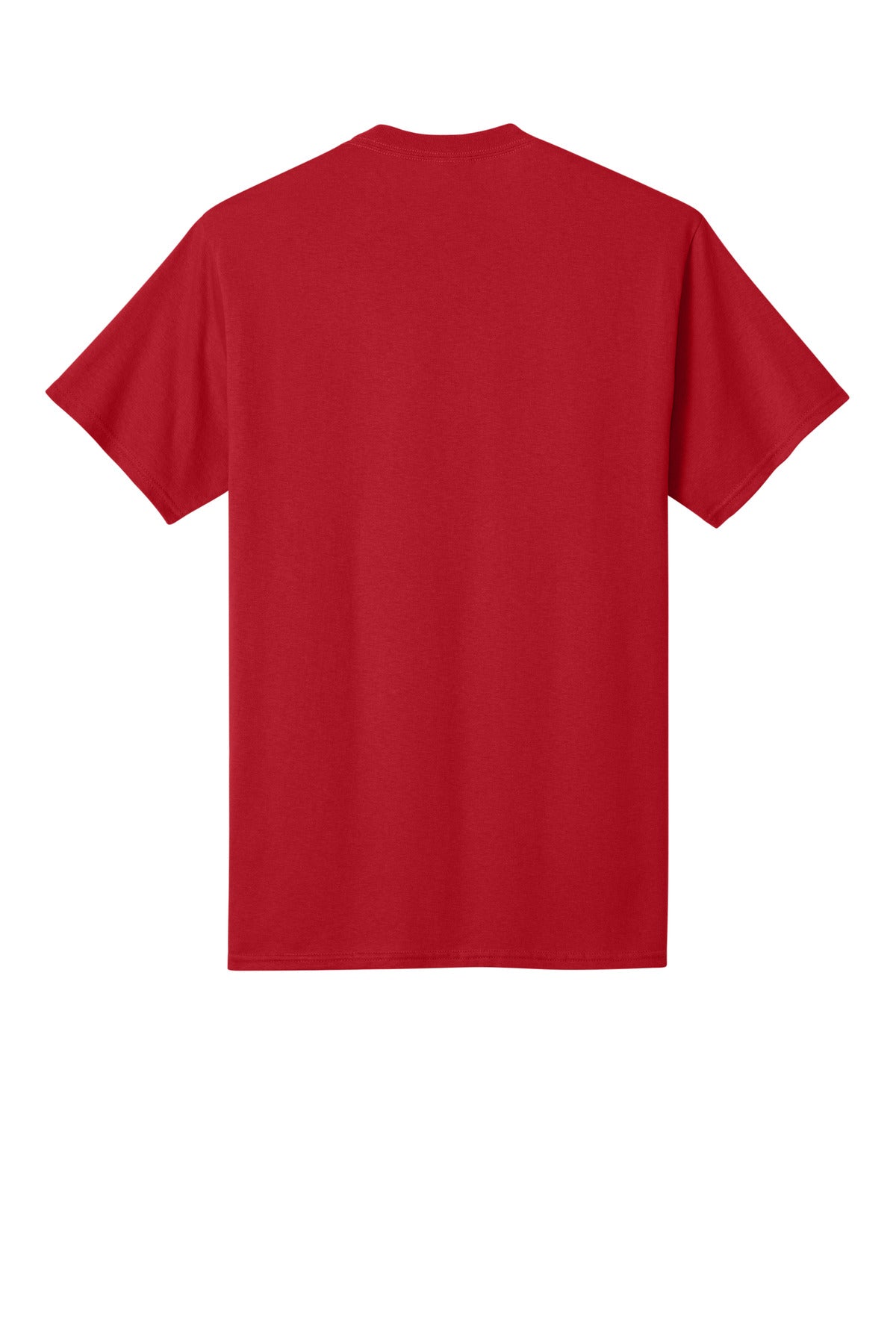 Rear View of Red Port & Co Core Cotton Tee. PC54
