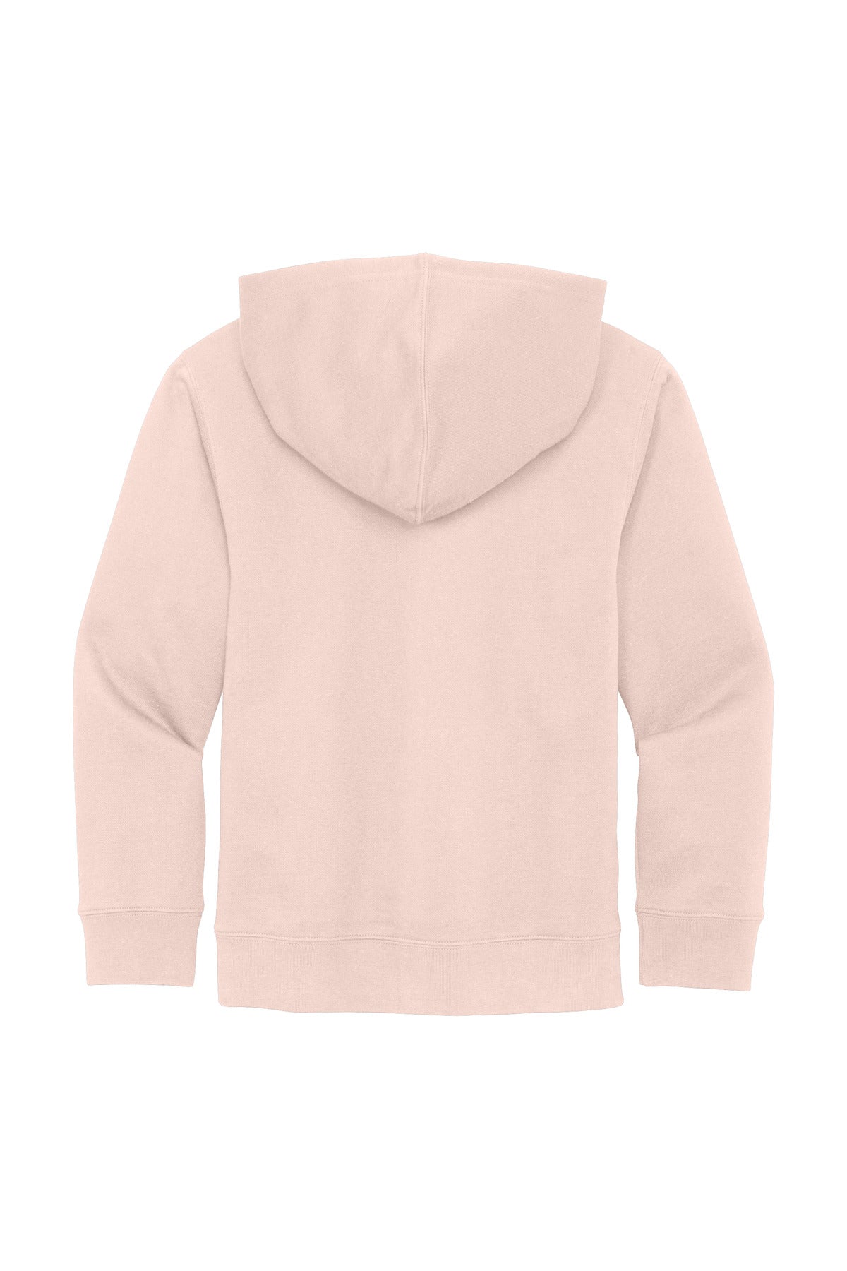 Rear View of Rosewater Pink District Youth V.I.T. Fleece Hoodie DT6100Y