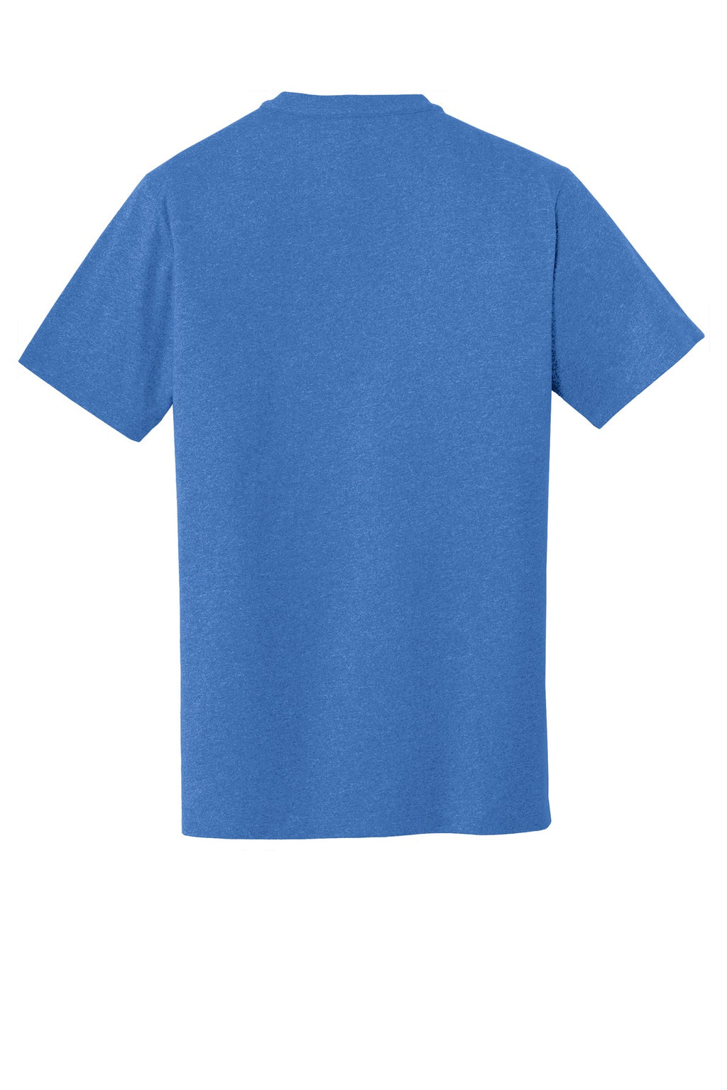 Rear View of Royal Heather New Era Heritage Blend Crew Tee. NEA100