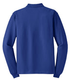 Rear View of Royal Port Authority Silk Touch Long Sleeve Polo. K500LS