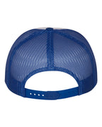 Rear View of Royal/ White/ Royal Five-Panel Classic Trucker Cap - 6006