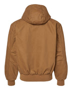 Rear View of Saddle Cheyenne Boulder Cloth™ Hooded Jacket with Tricot Quilt Lining - 5020