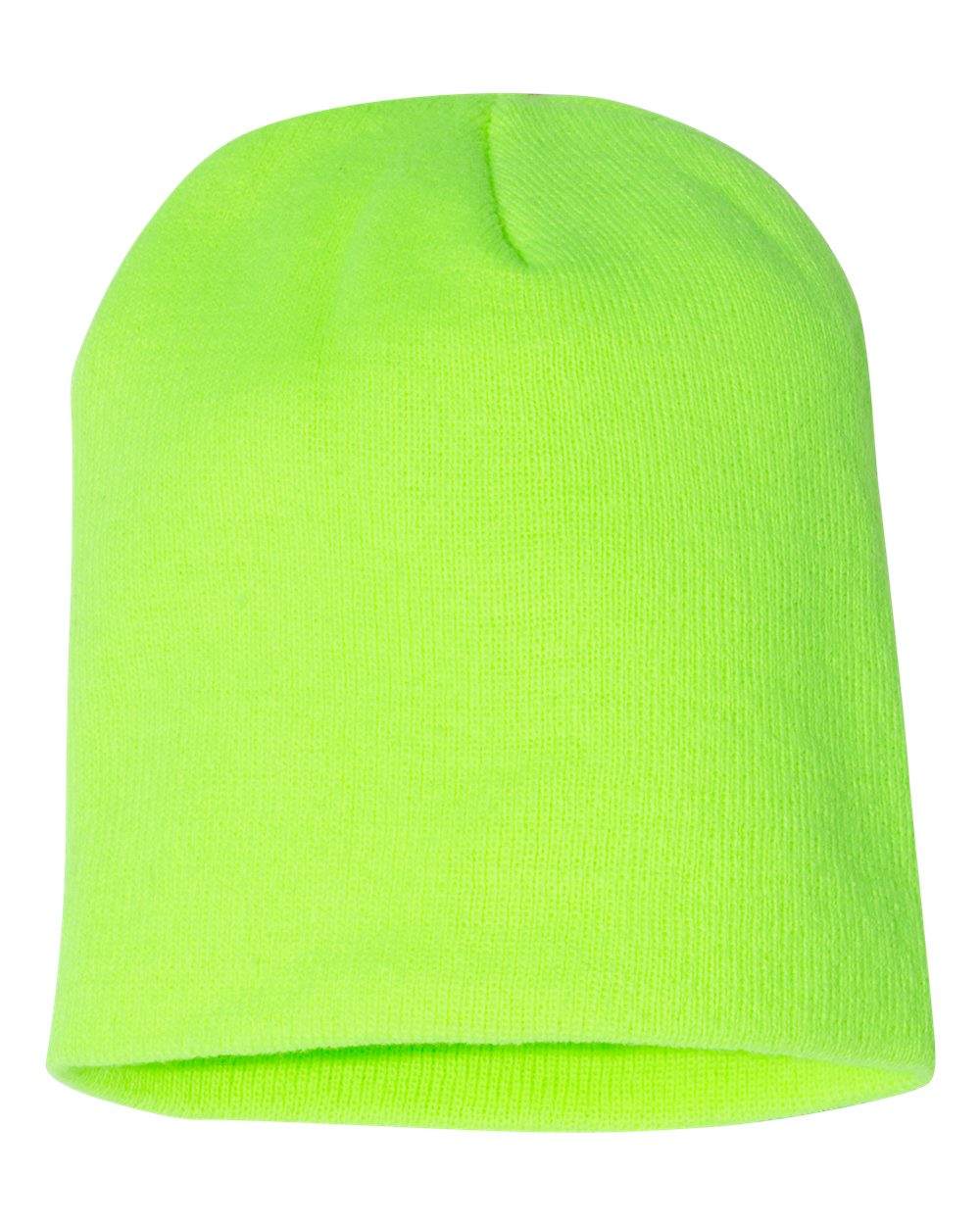 Rear View of Safety Green 8 1/2" Beanie - 1500KC