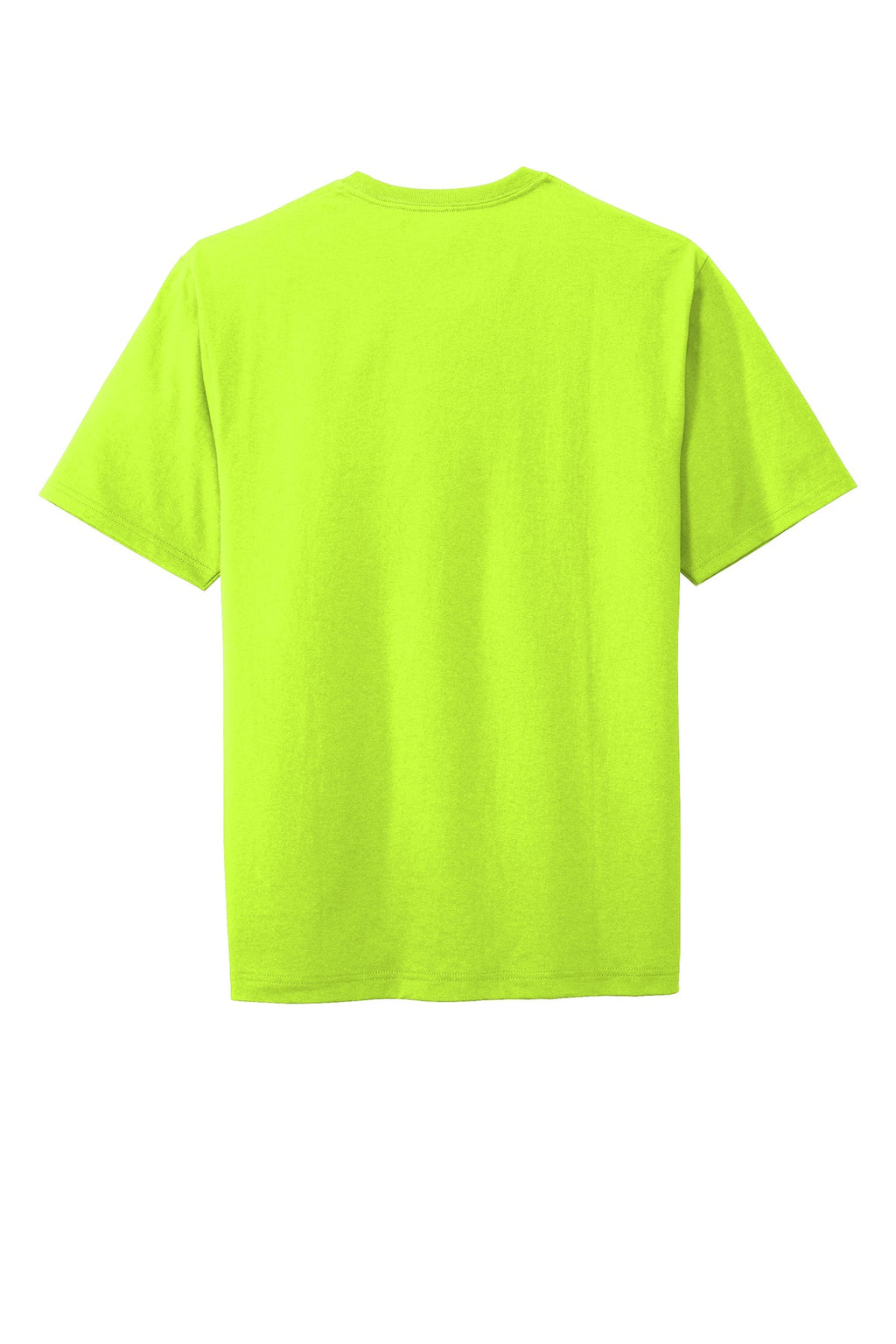 Rear View of Safety Green CornerStone Workwear Pocket Tee CS430