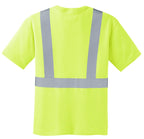 Rear View of Safety Yellow CornerStone - ANSI 107 Class 2 Safety T-Shirt. CS401