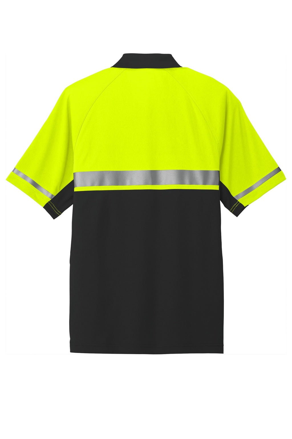 Rear View of Safety Ylw/Blk CornerStone Select Lightweight Snag-Proof Enhanced Visibility Polo CS423
