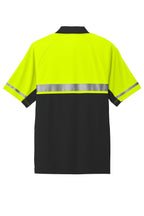 Rear View of Safety Ylw/Blk CornerStone Select Lightweight Snag-Proof Enhanced Visibility Polo CS423