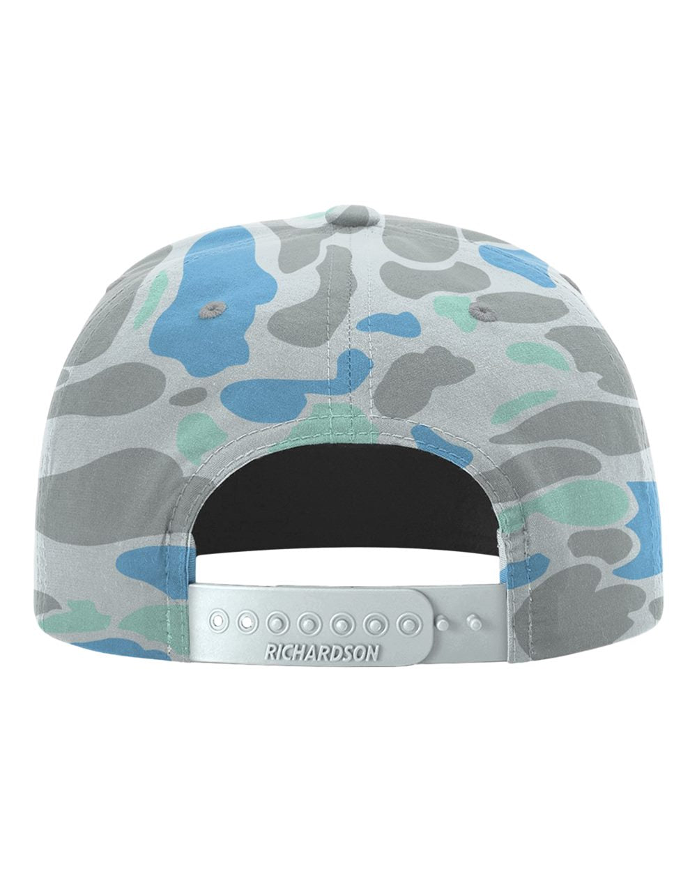 Rear View of Saltwater Duck Camo/ Charcoal Printed Umpqua Gramps Cap - 256P