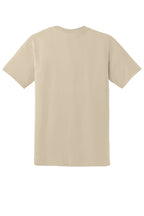 Rear View of Sand Gildan DryBlend 50 Cotton/50 Poly T-Shirt. 8000