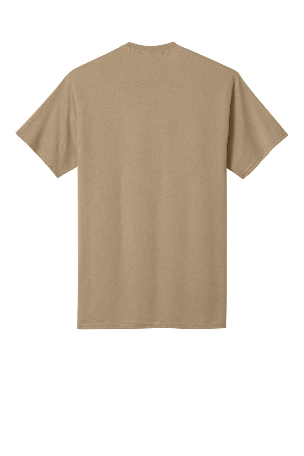 Rear View of Sand Port & Co Core Cotton Tee. PC54