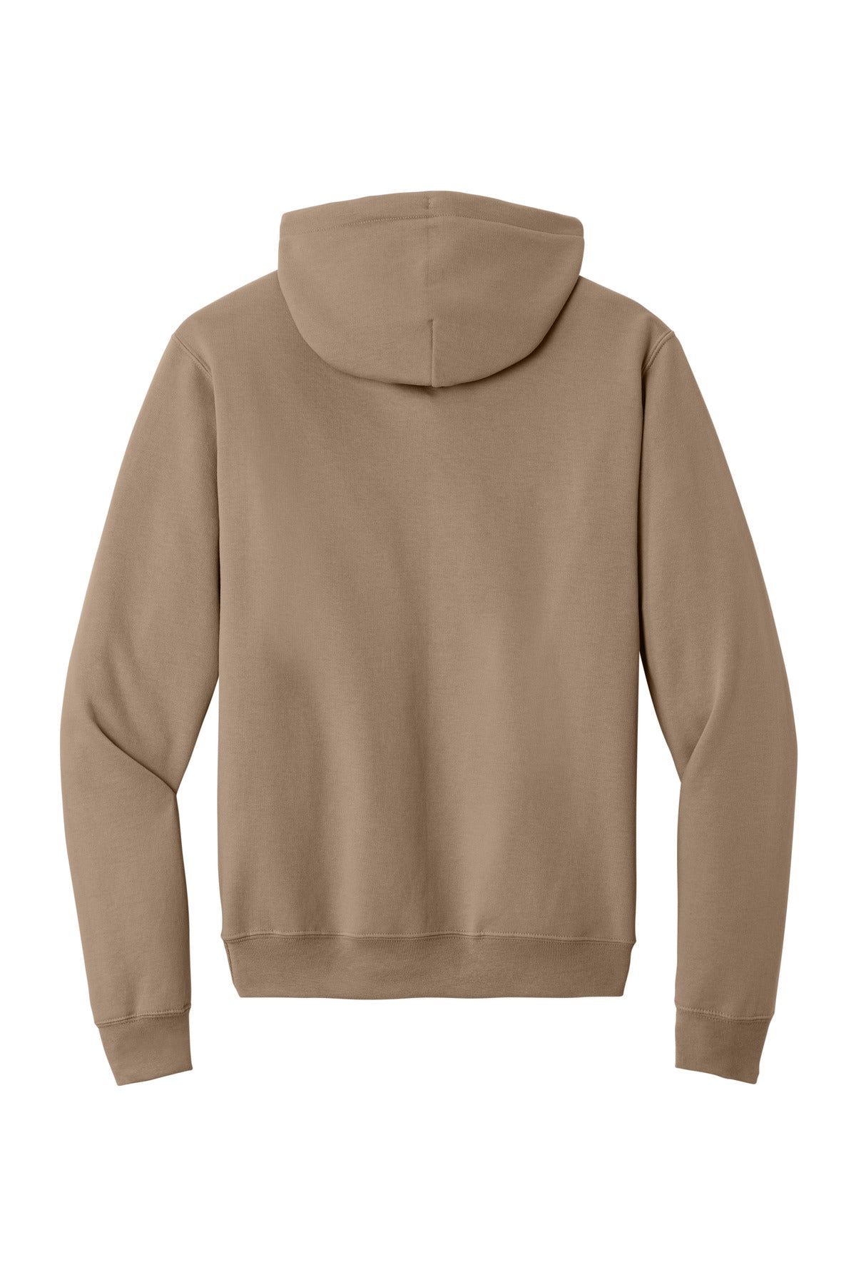 Rear View of Sand Port & Co Core Fleece Pullover Hooded Sweatshirt. PC78H