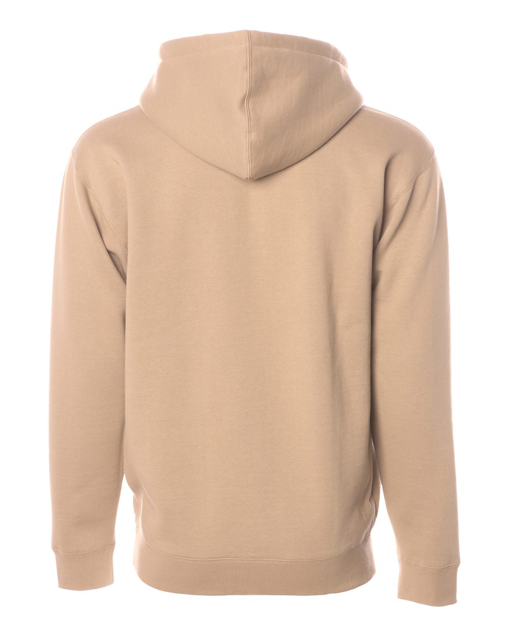 Rear View of Sandstone Heavyweight Full-Zip Hooded Sweatshirt - IND4000Z