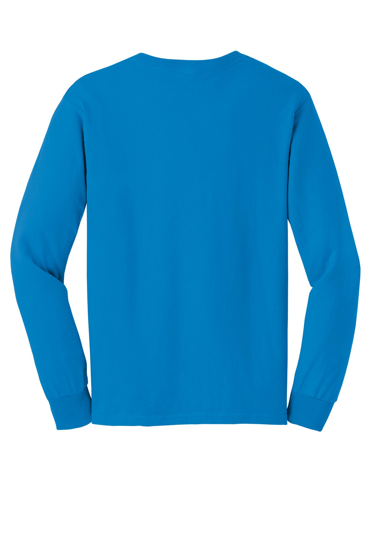 Rear View of Sapphire Gildan - Ultra Cotton 100% US Cotton Long Sleeve T-Shirt. G2400