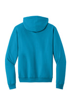 Rear View of Sapphire Port & Co Core Fleece Pullover Hooded Sweatshirt. PC78H