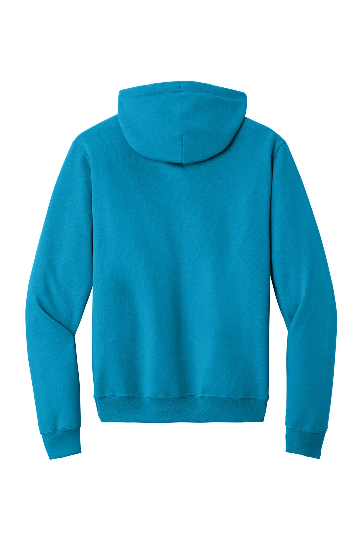 Rear View of Sapphire Port & Co Core Fleece Pullover Hooded Sweatshirt. PC78H
