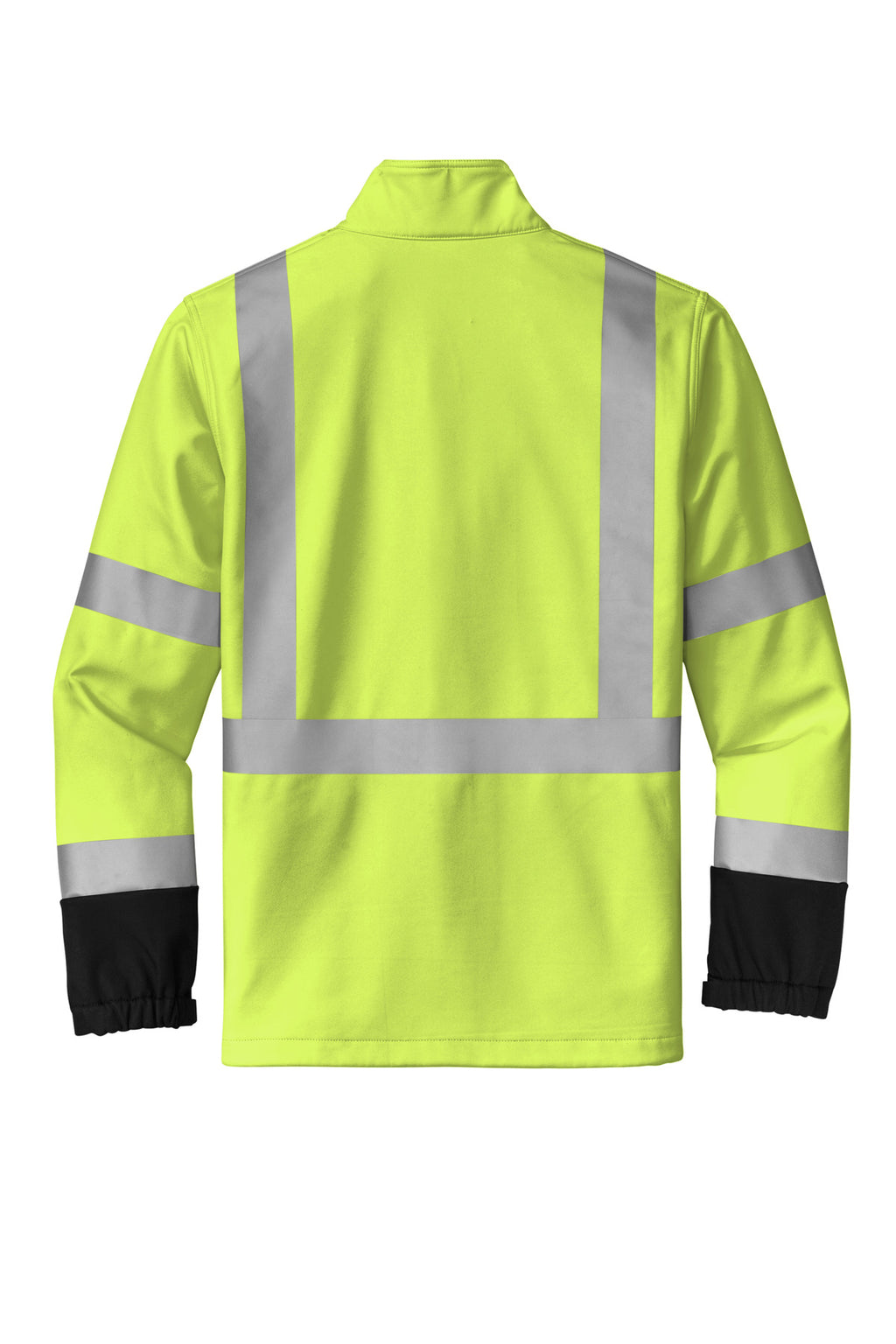 Rear View of SftyYellow CornerStone ANSI 107 Class 3 Soft Shell Jacket CSJ503