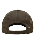 Rear View of Shadow Grass Habitat/ Brown Garment Washed Printed Trucker Cap - 111P