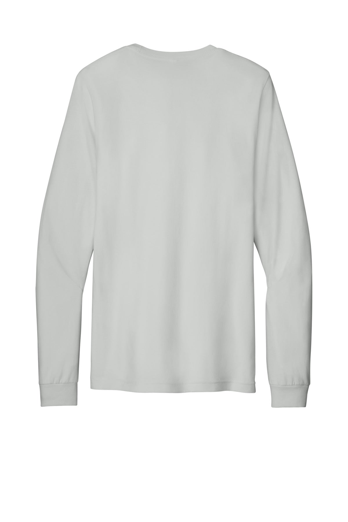 Rear View of Silver BELLA+CANVAS Unisex Jersey Long Sleeve Tee. BC3501