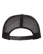 Rear View of Silver/ Black Five-Panel Classic Trucker Cap - 6006