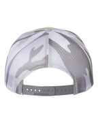 Rear View of Silver/ Grey Camo Printed Mesh Trucker Cap - 112PM