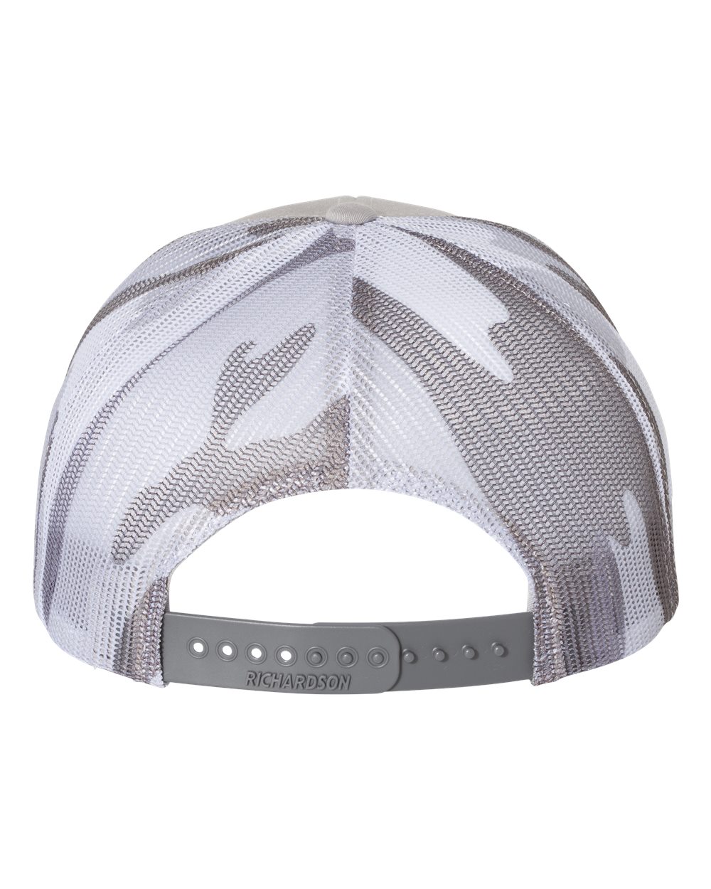 Rear View of Silver/ Grey Camo Printed Mesh Trucker Cap - 112PM