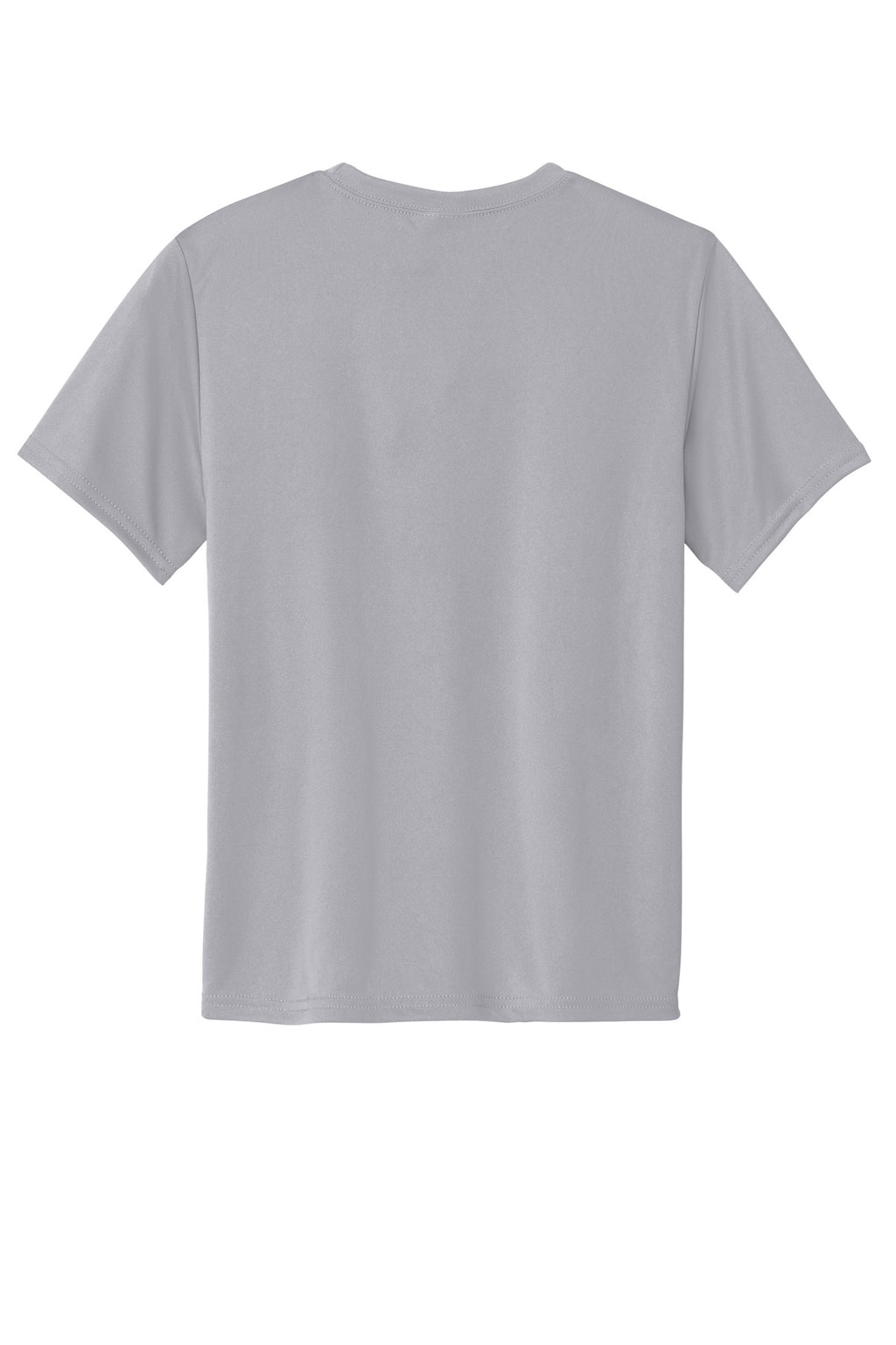 Rear View of Silver Port & Co Youth Performance Tee. PC380Y