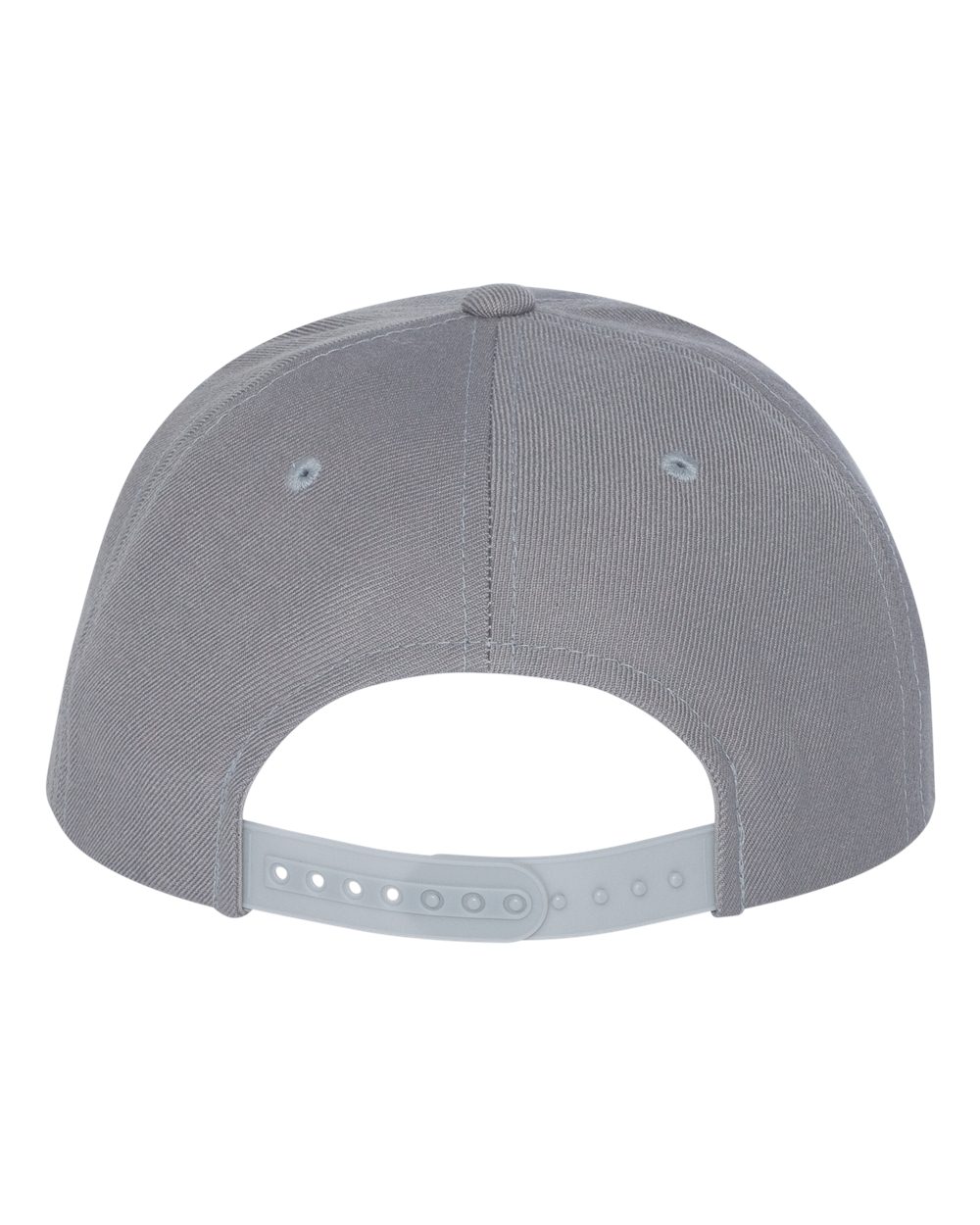 Rear View of Silver Premium Flat Bill Snapback Cap - 6089M