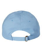 Rear View of Sky Blue Bio-Washed Classic Dad Hat - VC300A