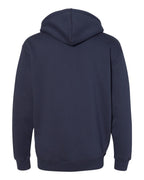 Rear View of Slate Blue Heavyweight Hooded Sweatshirt - IND4000