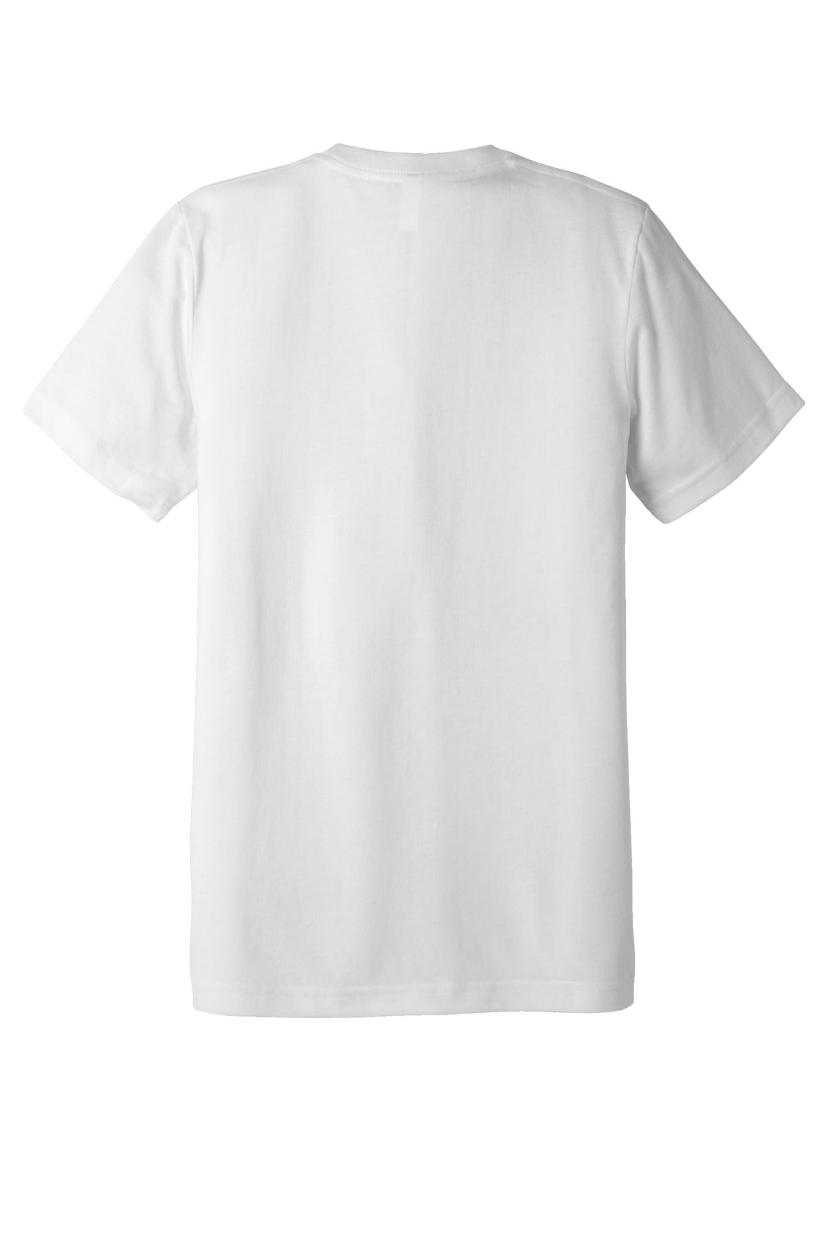 Rear View of Sld White TB BELLA+CANVAS Unisex Triblend Short Sleeve Tee. BC3413