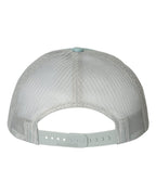 Rear View of Smoke Blue/ Aluminum Low Pro Trucker Cap - 115