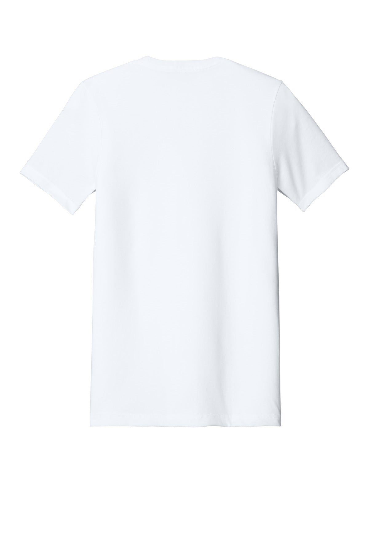 Rear View of Sol White Blnd BELLA+CANVAS Unisex Heather CVC Short Sleeve Tee. BC3001CVC