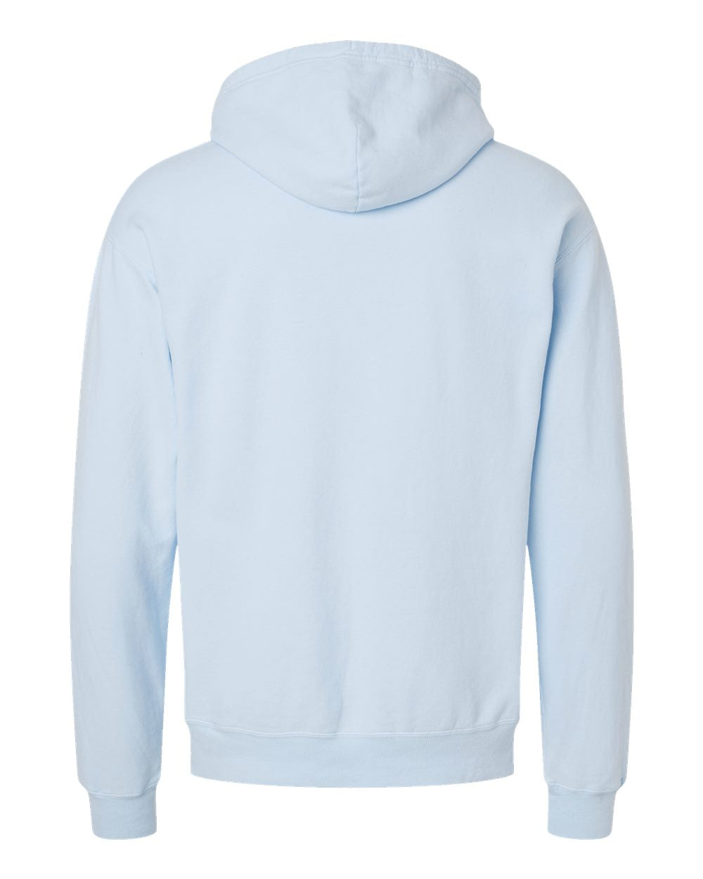 Rear View of Soothing Blue Garment-Dyed Hooded Sweatshirt - GDH450