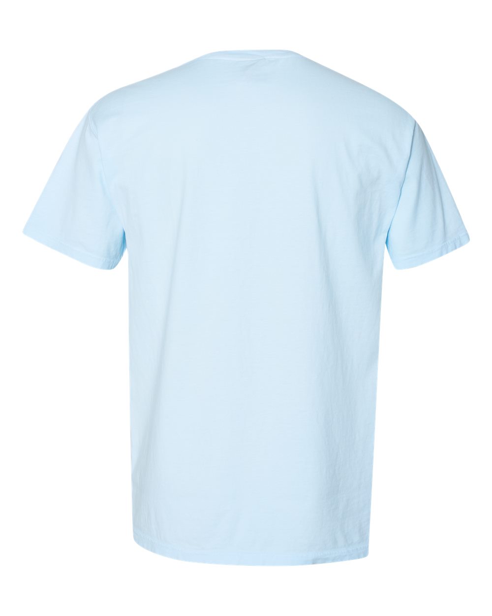Rear View of Soothing Blue Garment-Dyed Pocket T-Shirt - GDH150