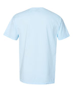 Rear View of Soothing Blue Garment-Dyed Pocket T-Shirt - GDH150