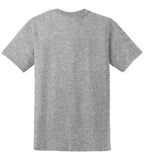 Rear View of Sport Grey Gildan DryBlend 50 Cotton/50 Poly T-Shirt. 8000