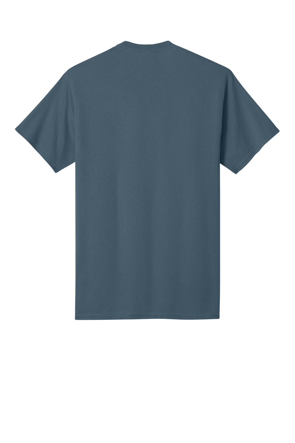 Rear View of Steel Blue Port & Co Core Cotton Tee. PC54