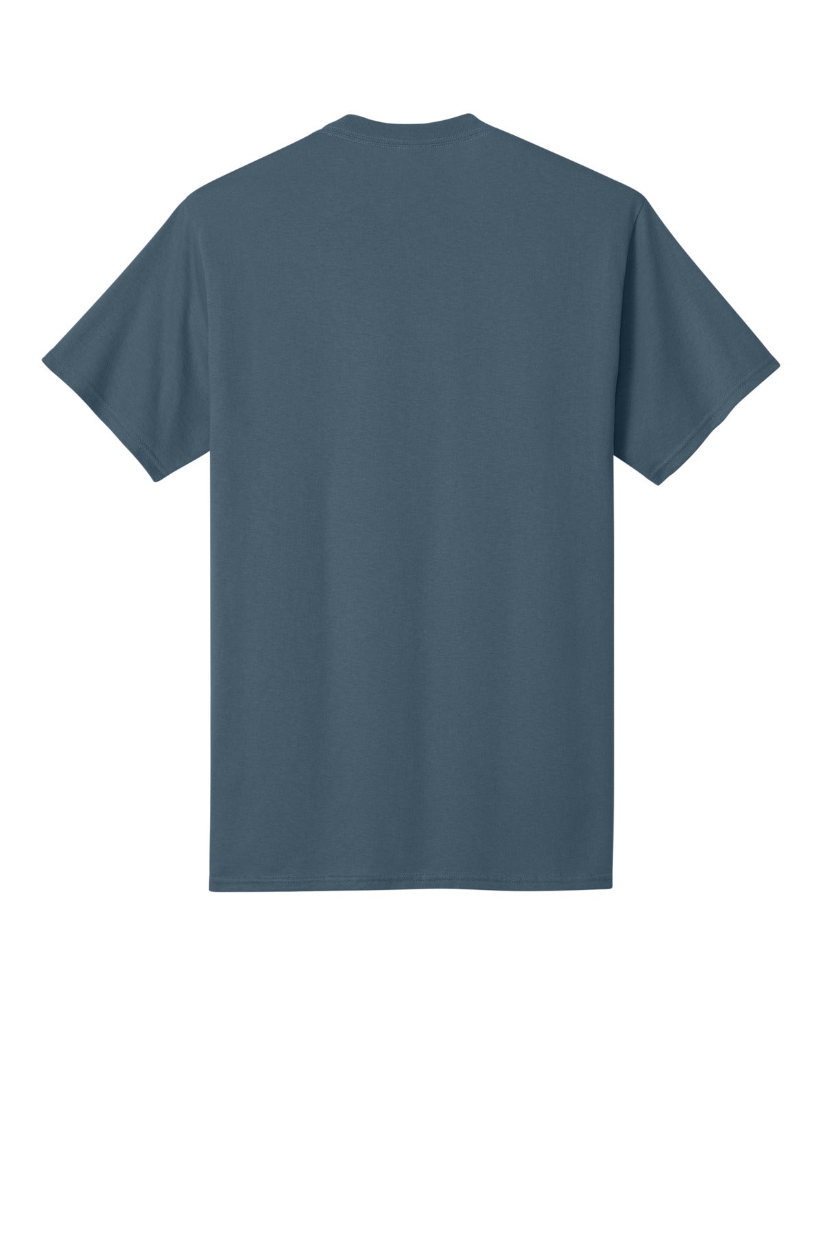 Rear View of Steel Blue Port & Co Core Cotton Tee. PC54