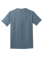 Rear View of StnwshdBl Port & Co Core Cotton Tee. PC54