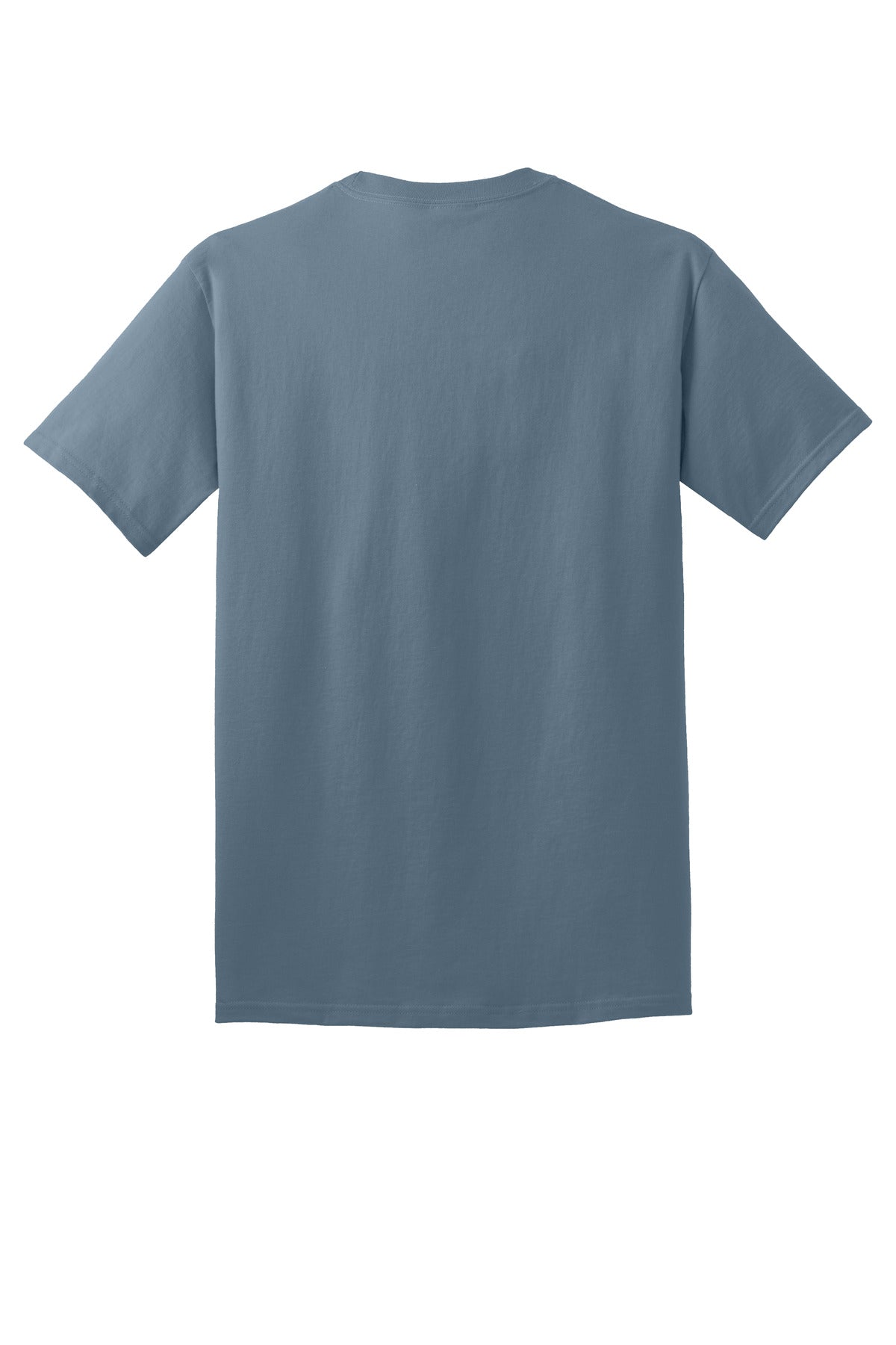 Rear View of StnwshdBl Port & Co Core Cotton Tee. PC54