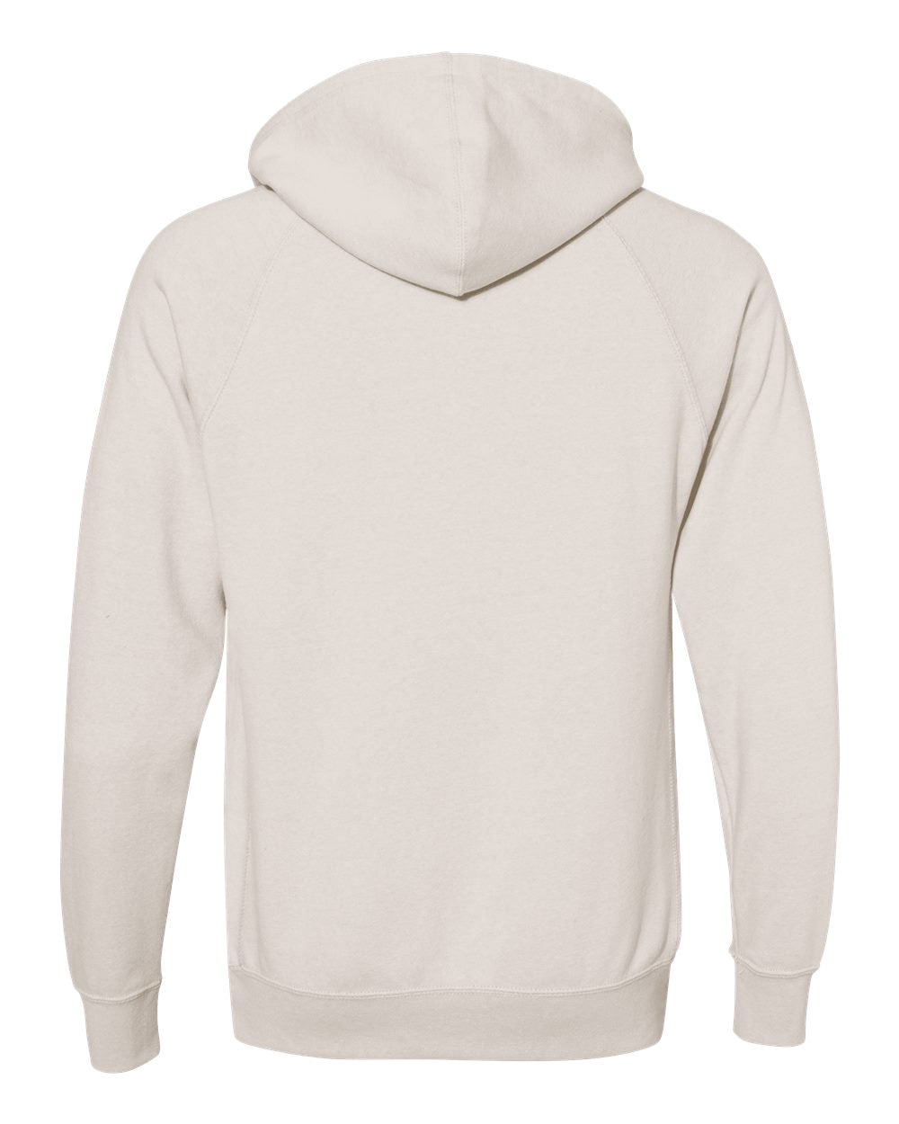Rear View of Stone Heather Special Blend Raglan Hooded Sweatshirt - PRM33SBP